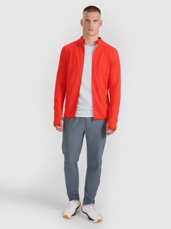 Męska bluza do biegania 4F 4FWAW25TFSWM575 - czerwona