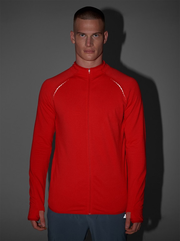 Męska bluza do biegania 4F 4FWAW25TFSWM575 - czerwona