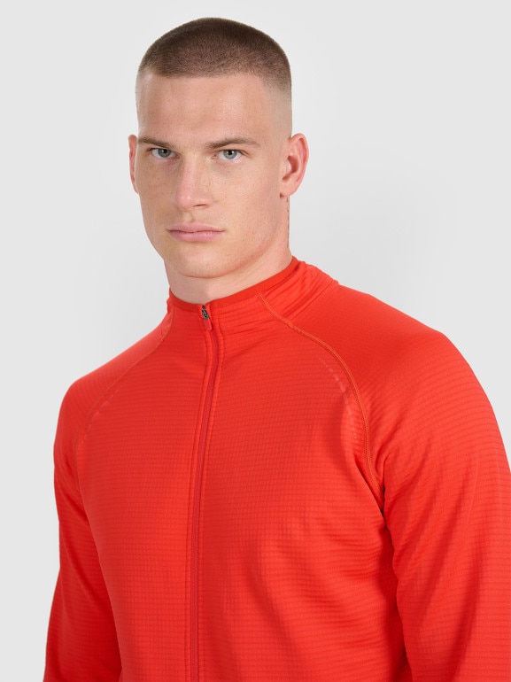 Męska bluza do biegania 4F 4FWAW25TFSWM575 - czerwona