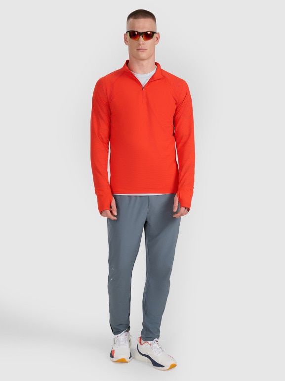 Męska bluza do biegania 4F 4FWAW25TFSWM576 - czerwona