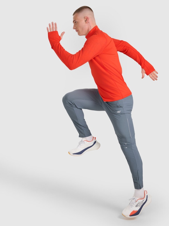 Męska bluza do biegania 4F 4FWAW25TFSWM576 - czerwona