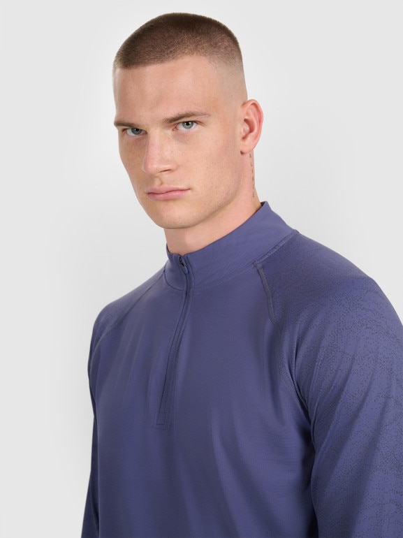 Męska bluza do biegania 4F 4FWAW25TFSWM576 - niebieska