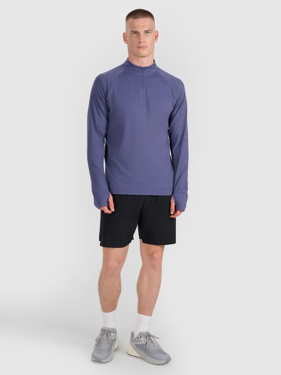 Męska bluza do biegania 4F 4FWAW25TFSWM576 - niebieska