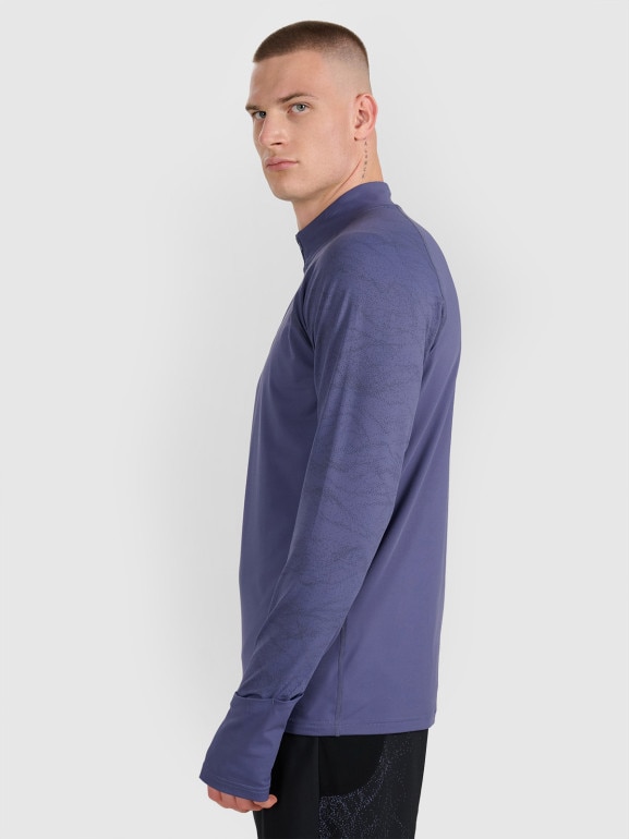 Męska bluza do biegania 4F 4FWAW25TFSWM576 - niebieska