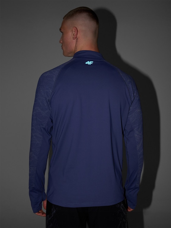 Męska bluza do biegania 4F 4FWAW25TFSWM576 - niebieska