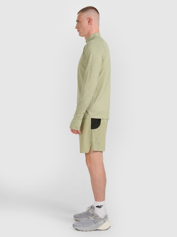 Męska bluza do biegania 4F 4FWAW25TFSWM576 - zielona