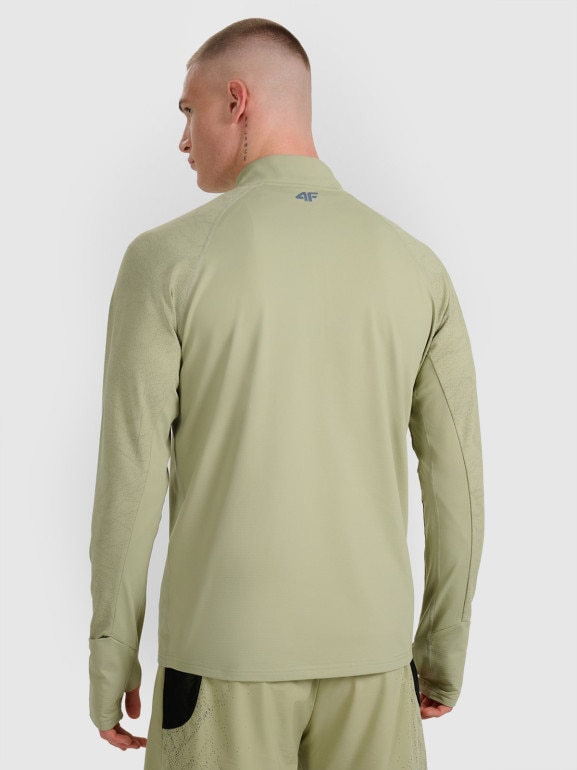 Męska bluza do biegania 4F 4FWAW25TFSWM576 - zielona