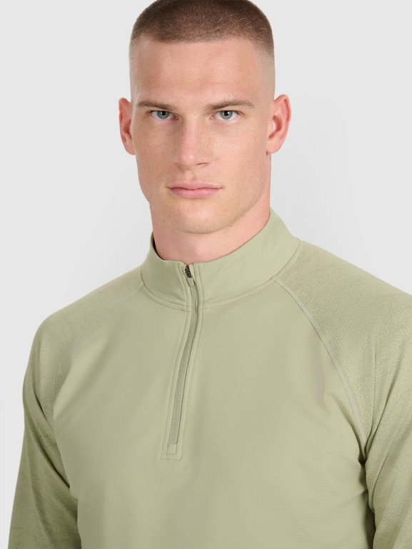 Męska bluza do biegania 4F 4FWAW25TFSWM576 - zielona