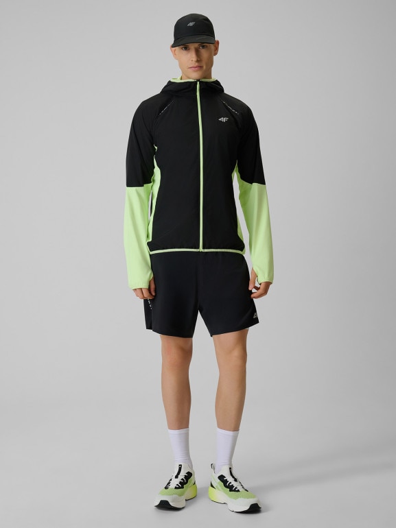 Męska bluza do biegania 4F 4FWSS26TFSWM643 - limonkowa