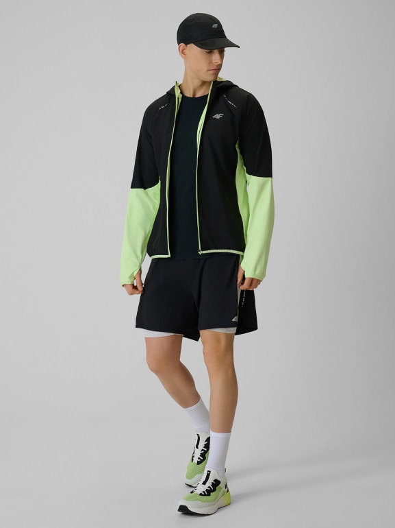 Męska bluza do biegania 4F 4FWSS26TFSWM643 - limonkowa
