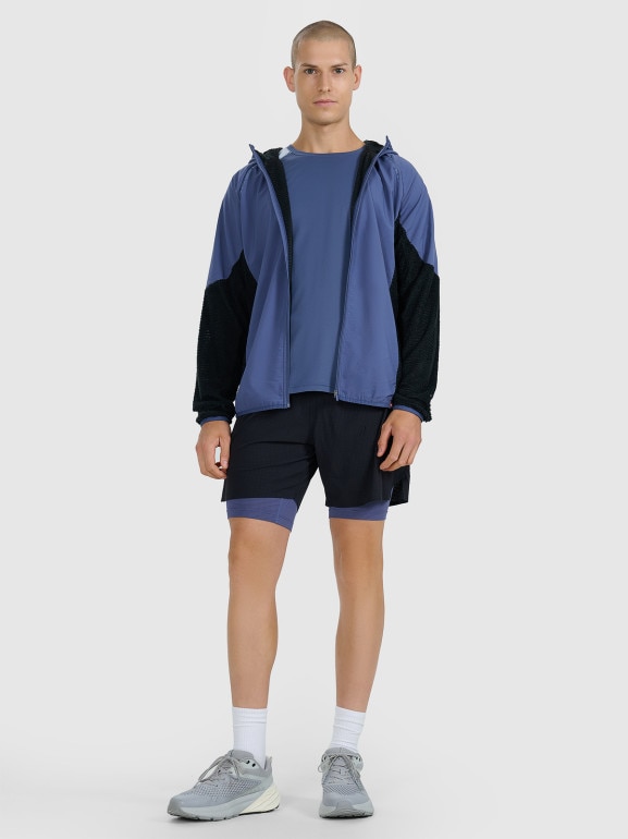 Męska bluza do biegania w terenie 4F 4FWAW25TFSWM582 - niebieska