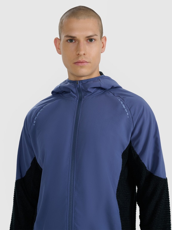 Męska bluza do biegania w terenie 4F 4FWAW25TFSWM582 - niebieska