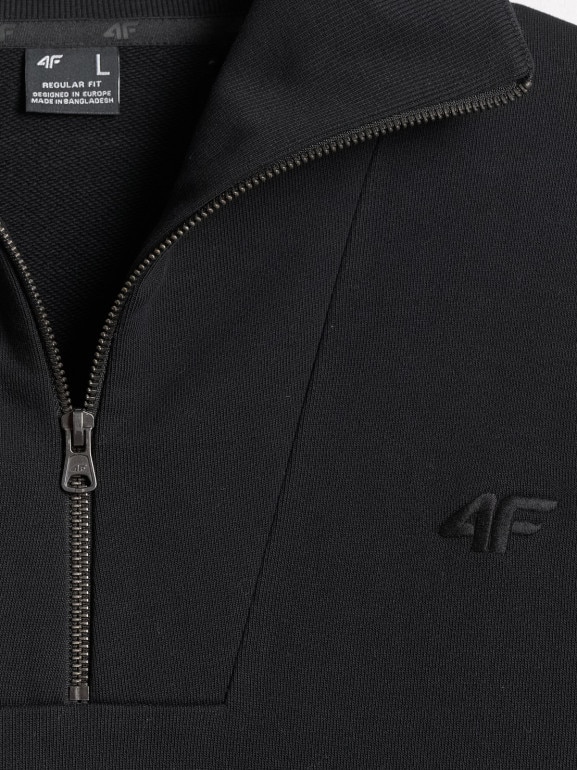 Męska bluza dresowa nierozpinana 4F 4FRSS26TSWSM2794 - czarna