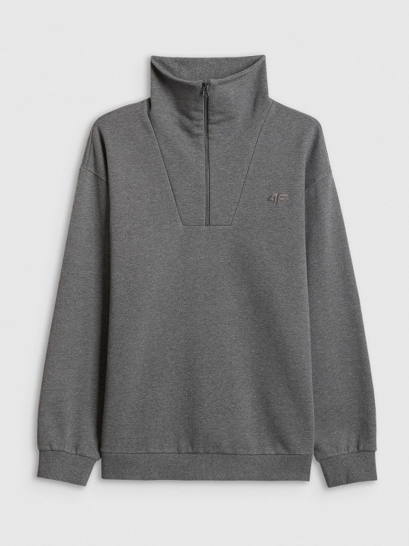 Męska bluza dresowa nierozpinana 4F 4FRSS26TSWSM2794 - szara