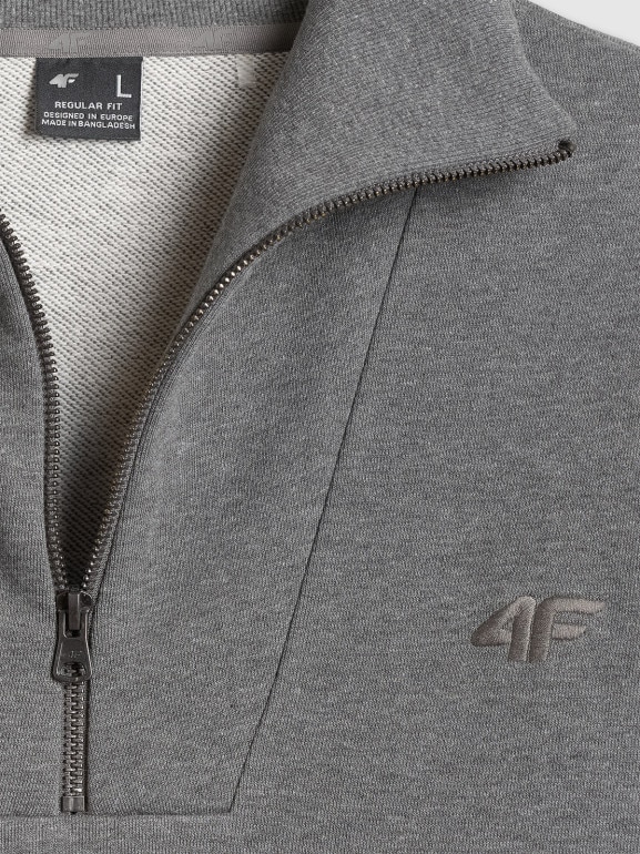 Męska bluza dresowa nierozpinana 4F 4FRSS26TSWSM2794 - szara