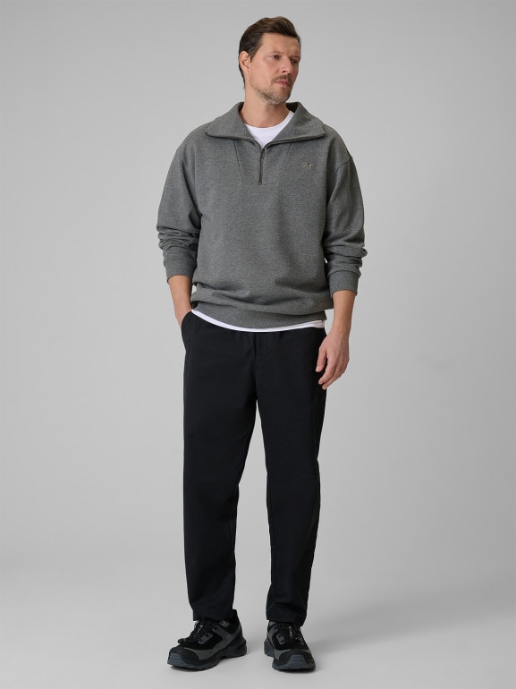 Męska bluza dresowa nierozpinana 4F 4FRSS26TSWSM2794 - szara