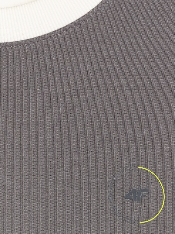 Męska bluza dresowa nierozpinana bez kaptura 4F 4FRAW25TSWSM2457 - szara