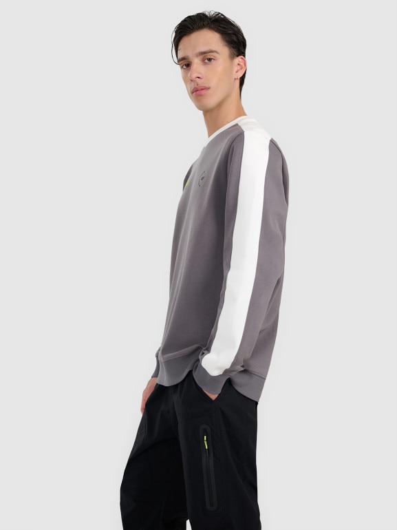 Męska bluza dresowa nierozpinana bez kaptura 4F 4FRAW25TSWSM2457 - szara