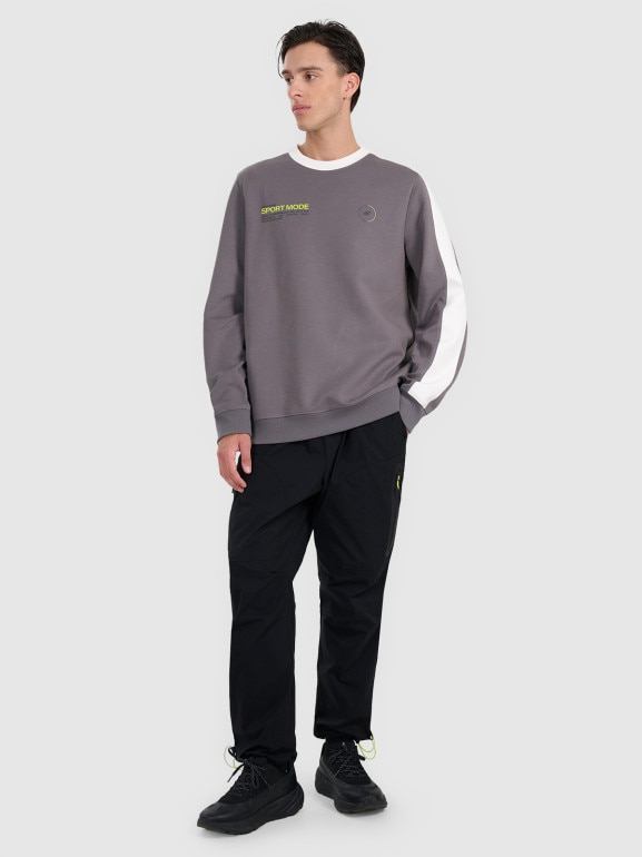 Męska bluza dresowa nierozpinana bez kaptura 4F 4FRAW25TSWSM2457 - szara