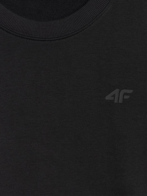 Męska bluza dresowa nierozpinana bez kaptura 4F 4FRMM00TSWSM2478 - czarna