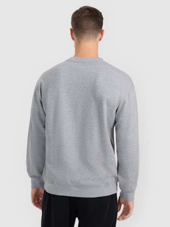 Męska bluza dresowa nierozpinana bez kaptura 4F 4FRMM00TSWSM2478 - szara