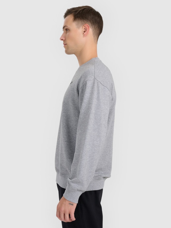 Męska bluza dresowa nierozpinana bez kaptura 4F 4FRMM00TSWSM2478 - szara