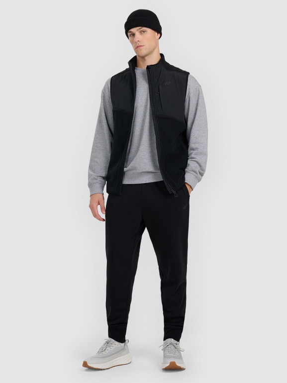 Męska bluza dresowa nierozpinana bez kaptura 4F 4FRMM00TSWSM2478 - szara