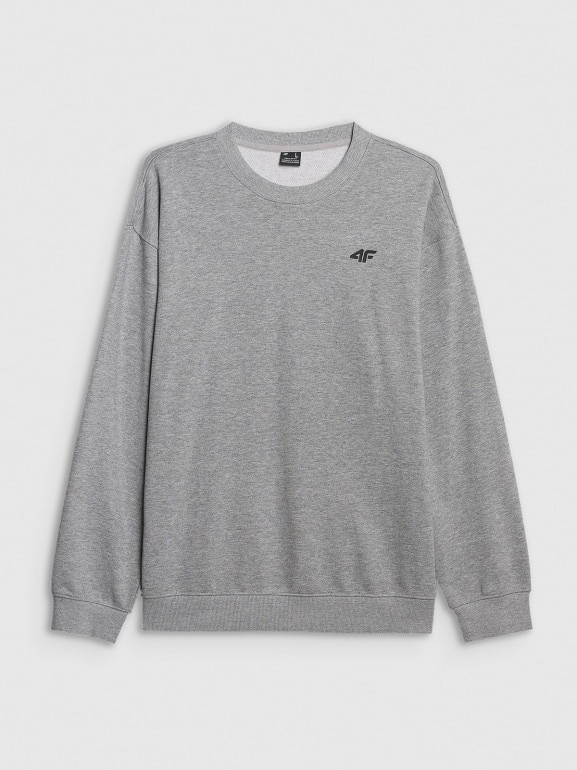 Męska bluza dresowa nierozpinana bez kaptura 4F 4FRMM00TSWSM2478 - szara
