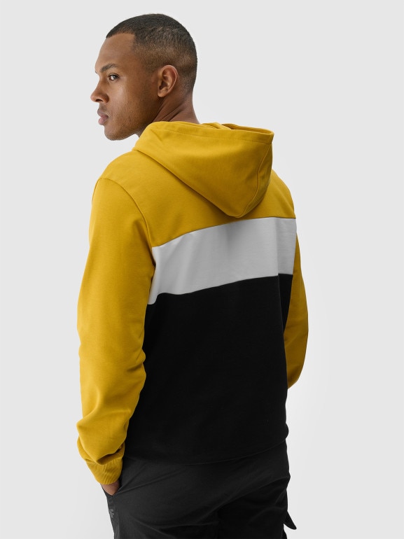 Męska bluza dresowa nierozpinana bez kaptura 4F 4FWSS24TSWSM1032 - żółta