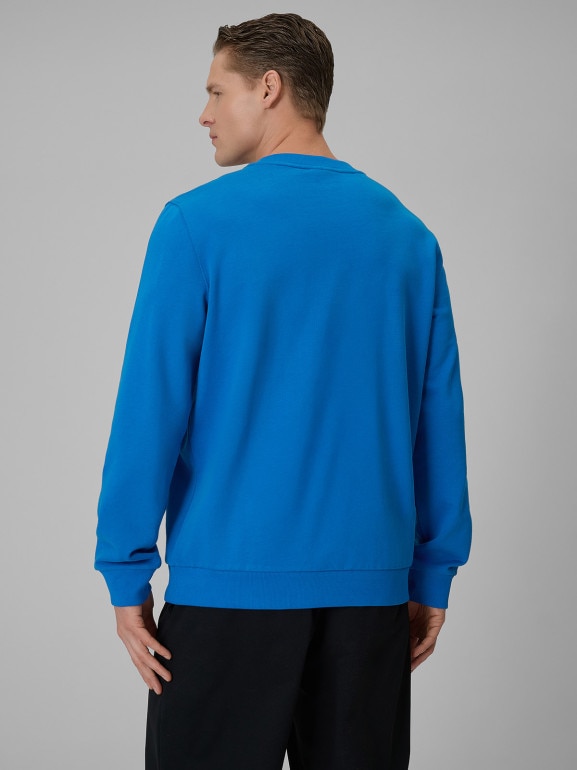 Męska bluza dresowa nierozpinana bez kaptura 4F 4FWSS26TSWSM2237 - niebieska