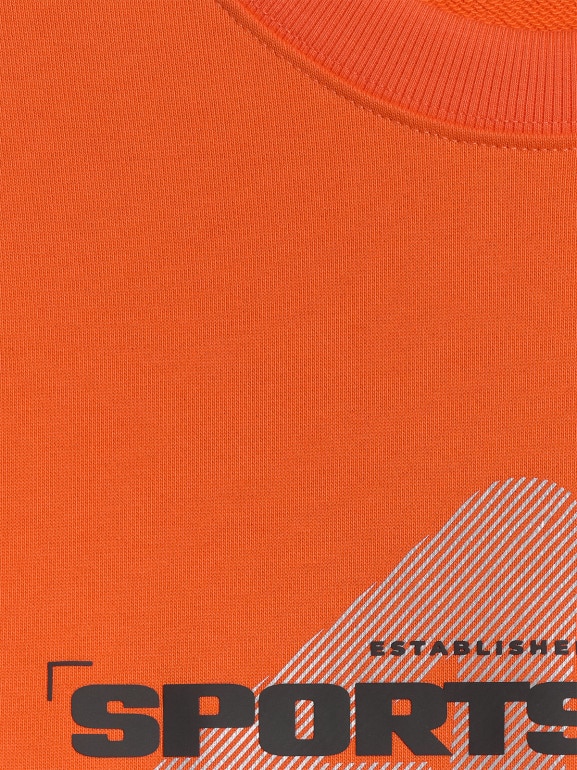 Męska bluza dresowa nierozpinana bez kaptura 4F 4FWSS26TSWSM2237 - pomarańczowa
