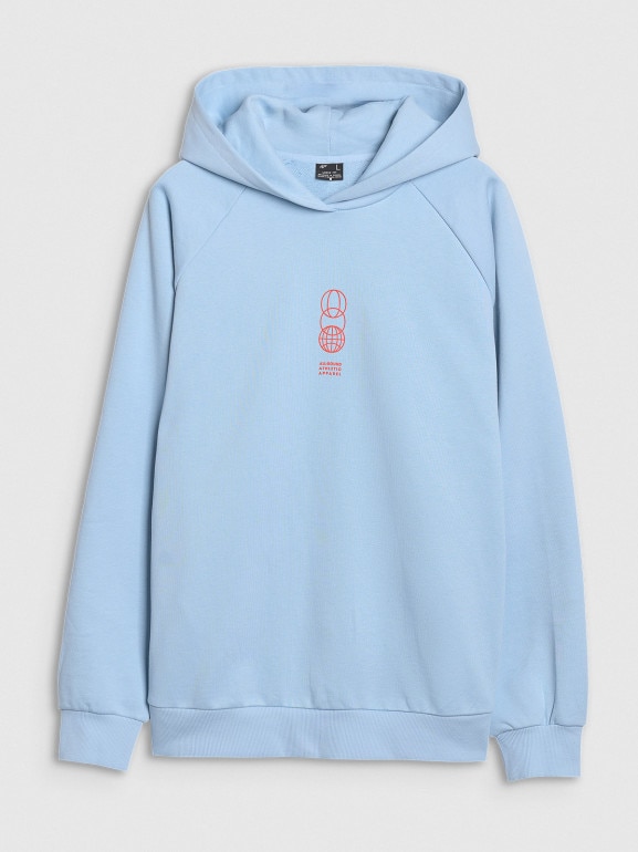 Męska bluza dresowa nierozpinana z kapturem 4F 4FRSS25TSWSM2111 - niebieska