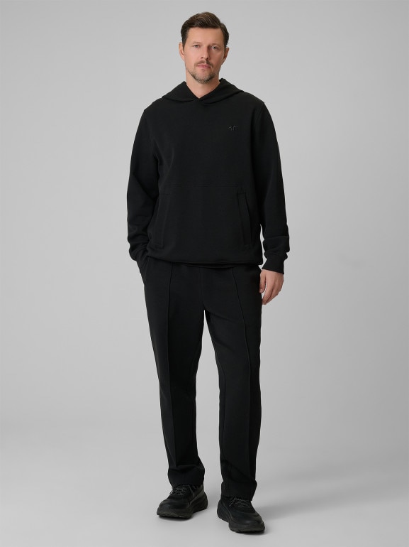 Męska bluza dresowa nierozpinana z kapturem 4F 4FRSS26TSWSM2793 - czarna