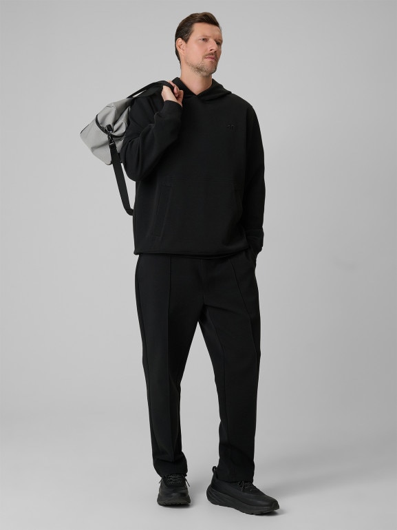Męska bluza dresowa nierozpinana z kapturem 4F 4FRSS26TSWSM2793 - czarna