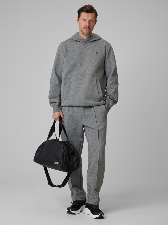 Męska bluza dresowa nierozpinana z kapturem 4F 4FRSS26TSWSM2793 - szara