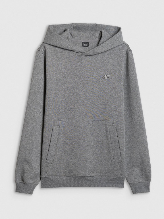 Męska bluza dresowa nierozpinana z kapturem 4F 4FRSS26TSWSM2793 - szara