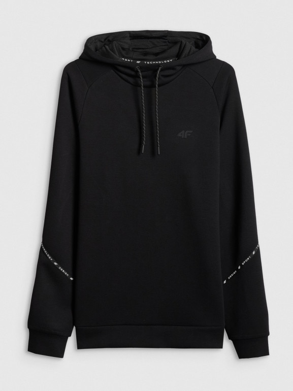 Męska bluza dresowa nierozpinana z kapturem 4F 4FWSS26TSWSM2238 - czarna