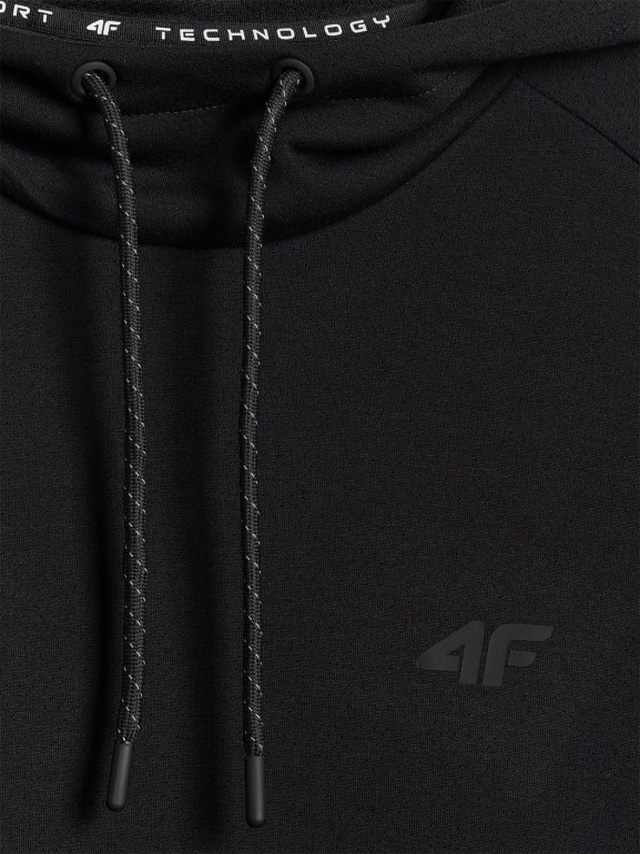 Męska bluza dresowa nierozpinana z kapturem 4F 4FWSS26TSWSM2238 - czarna