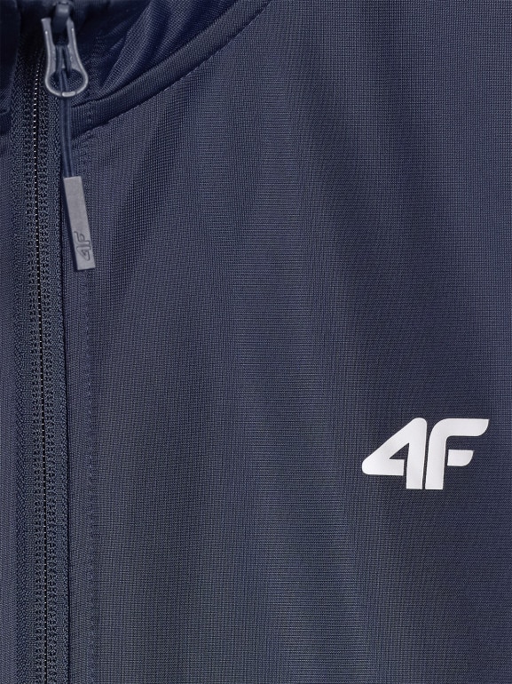 Męska bluza dresowa rozpinana bez kaptura 4F 4FRAW25TSWSM2459 - granatowa