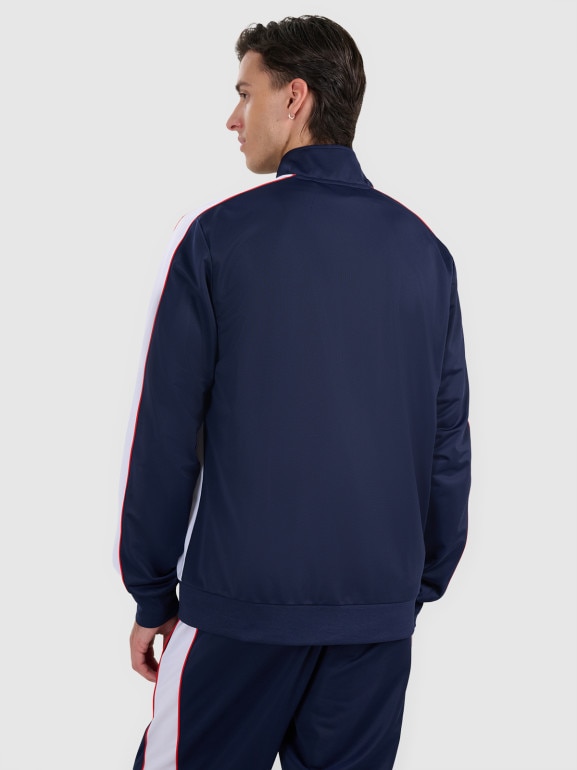 Męska bluza dresowa rozpinana bez kaptura 4F 4FRAW25TSWSM2459 - granatowa