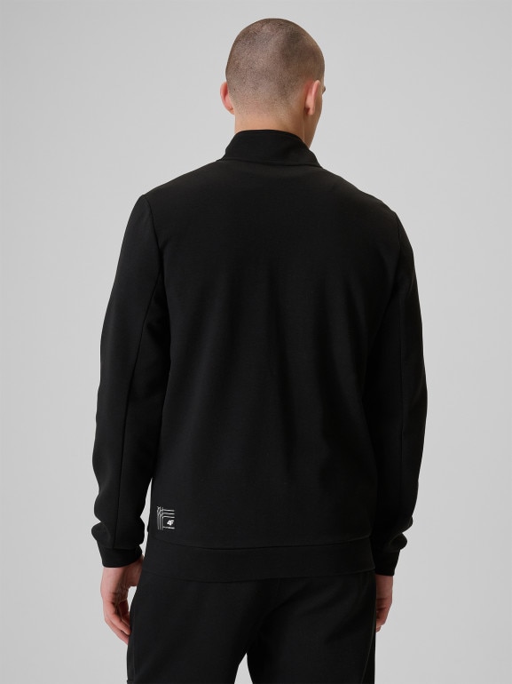Męska bluza dresowa rozpinana bez kaptura 4F 4FRSS26TSWSM2897 - czarna
