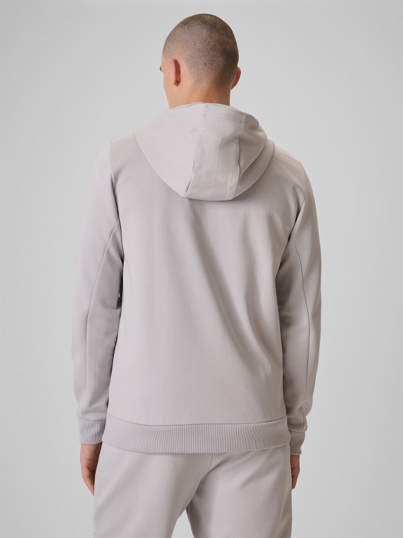 Męska bluza dresowa rozpinana z kapturem 4f 4FRSS26TSWSM2895 - szara