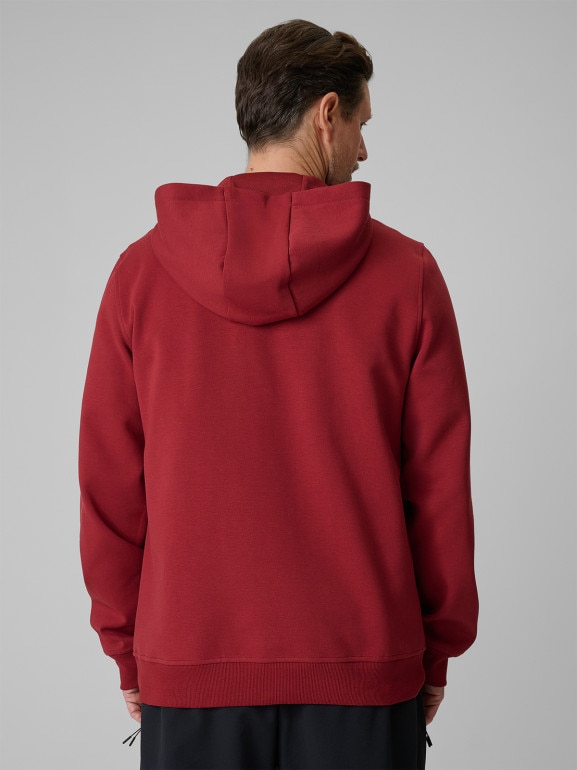 Męska bluza dresowa rozpinana z kapturem 4F 4FRSS26TSWSM2975 - czerwona