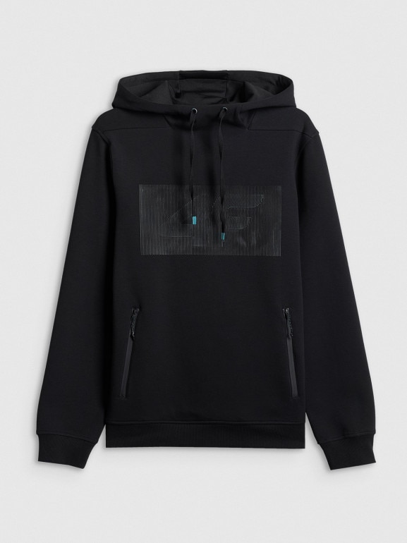 Męska bluza dresowa rozpinana z kapturem 4F 4FRSS26TSWSM2975 - czarna