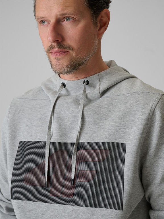 Męska bluza dresowa rozpinana z kapturem 4F 4FRSS26TSWSM2975 - szara