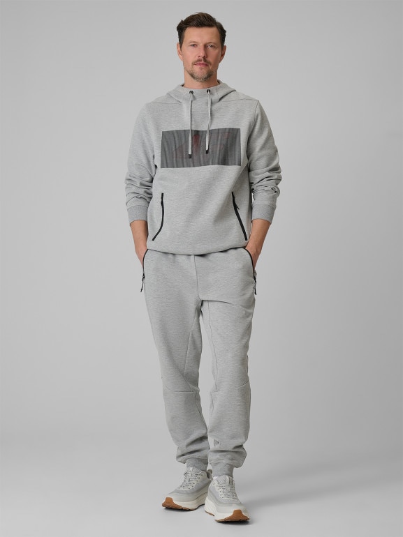 Męska bluza dresowa rozpinana z kapturem 4F 4FRSS26TSWSM2975 - szara