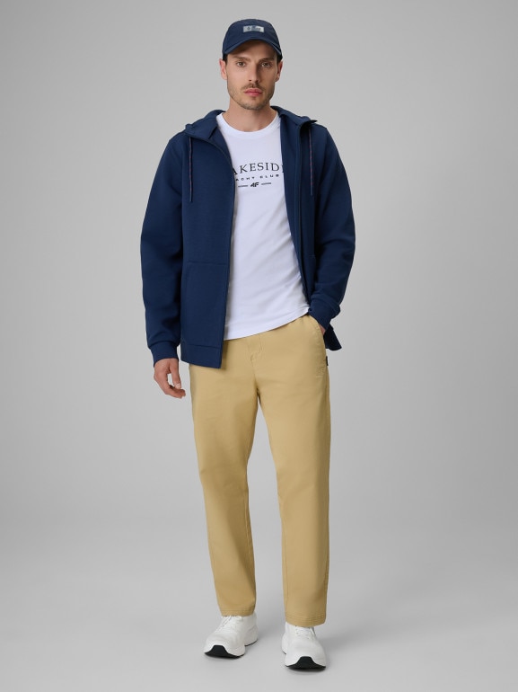 Męska bluza dresowa rozpinana z kapturem 4F 4FRSS26TSWSM2979 - granatowa