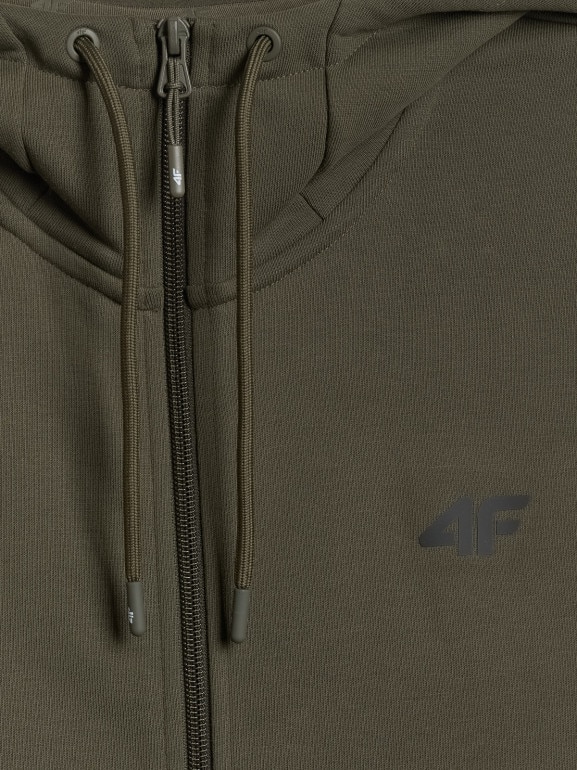 Męska bluza dresowa rozpinana z kapturem 4F 4FRSS26TSWSM3106 - khaki