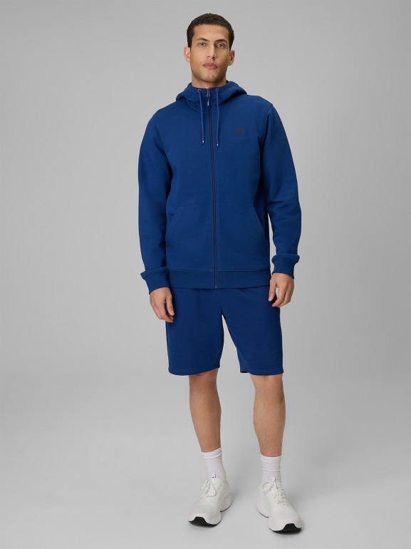 Męska bluza dresowa rozpinana z kapturem 4F 4FRSS26TSWSM3106 - niebieska