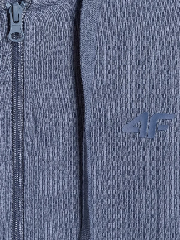 Męska bluza dresowa rozpinana z kapturem 4F 4FWMM00TSWSM1768 - granatowa